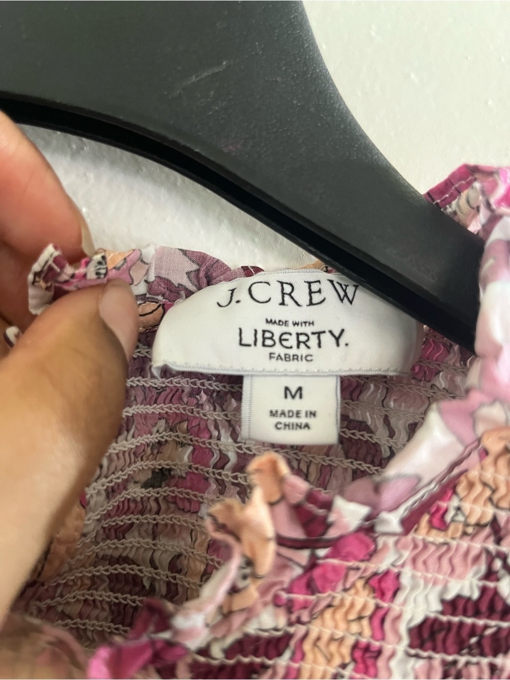 J. Crew Pink Floral Smocked Long-Sleeve Blouse - Picture 5 of 7